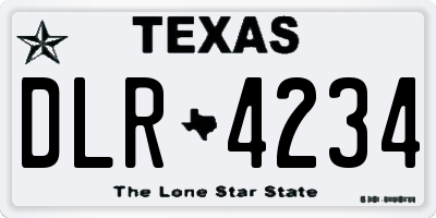 TX license plate DLR4234