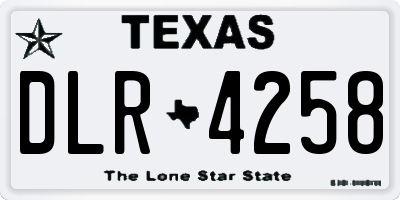 TX license plate DLR4258