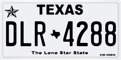 TX license plate DLR4288