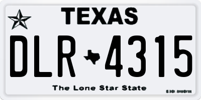 TX license plate DLR4315