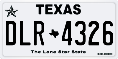 TX license plate DLR4326