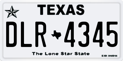 TX license plate DLR4345
