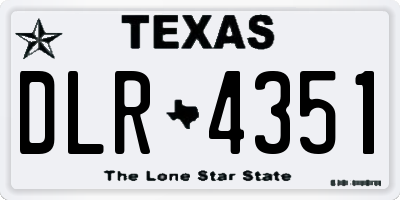 TX license plate DLR4351