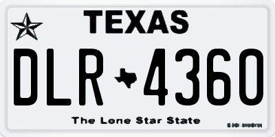TX license plate DLR4360