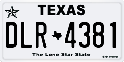 TX license plate DLR4381