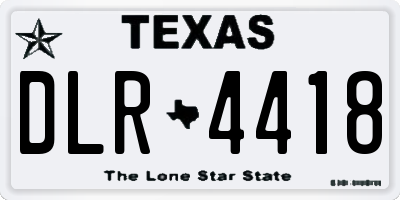 TX license plate DLR4418