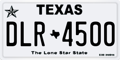 TX license plate DLR4500