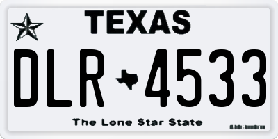 TX license plate DLR4533