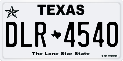 TX license plate DLR4540