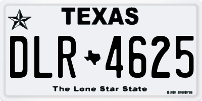 TX license plate DLR4625