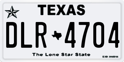 TX license plate DLR4704