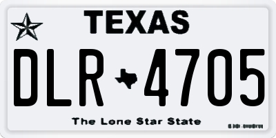 TX license plate DLR4705