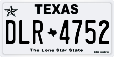 TX license plate DLR4752