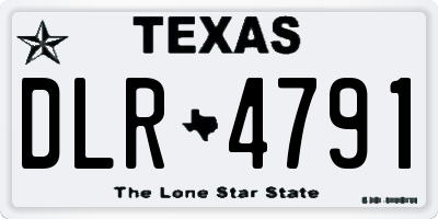 TX license plate DLR4791