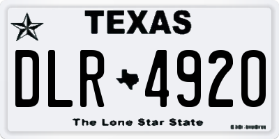 TX license plate DLR4920