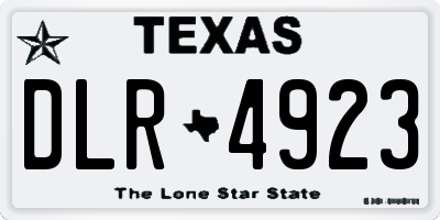 TX license plate DLR4923