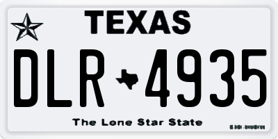 TX license plate DLR4935