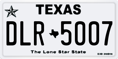 TX license plate DLR5007