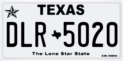 TX license plate DLR5020