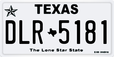 TX license plate DLR5181