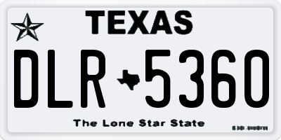 TX license plate DLR5360