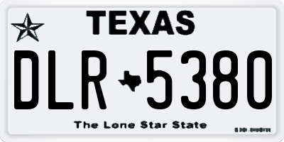 TX license plate DLR5380