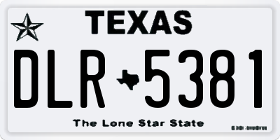 TX license plate DLR5381