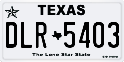TX license plate DLR5403