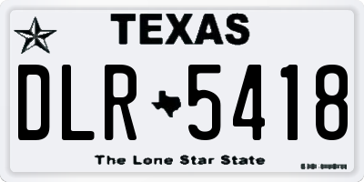 TX license plate DLR5418
