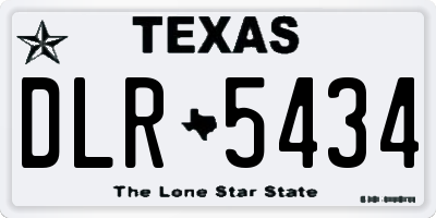 TX license plate DLR5434
