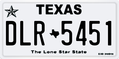 TX license plate DLR5451