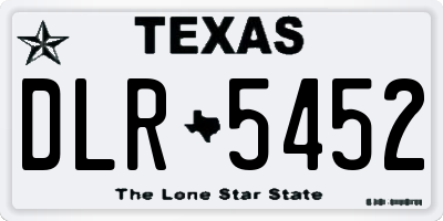 TX license plate DLR5452