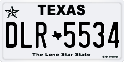 TX license plate DLR5534
