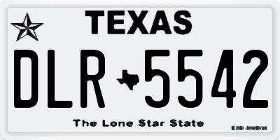 TX license plate DLR5542