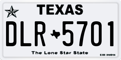 TX license plate DLR5701