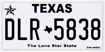 TX license plate DLR5838