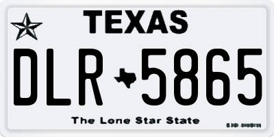TX license plate DLR5865