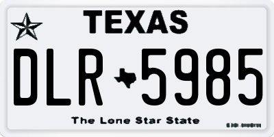 TX license plate DLR5985
