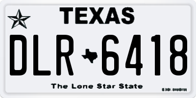 TX license plate DLR6418
