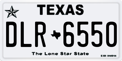 TX license plate DLR6550
