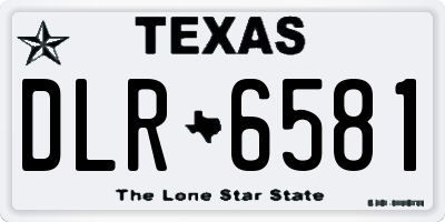 TX license plate DLR6581