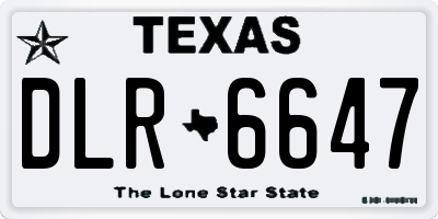 TX license plate DLR6647