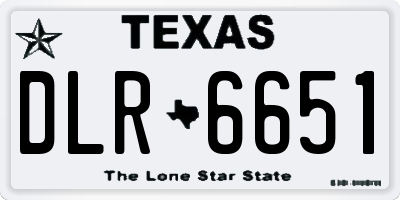 TX license plate DLR6651