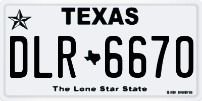TX license plate DLR6670