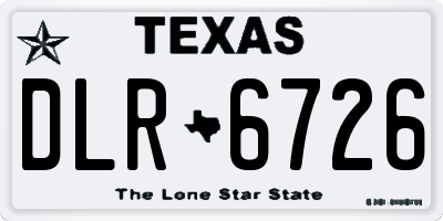 TX license plate DLR6726