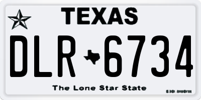 TX license plate DLR6734