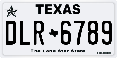 TX license plate DLR6789