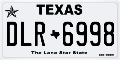 TX license plate DLR6998