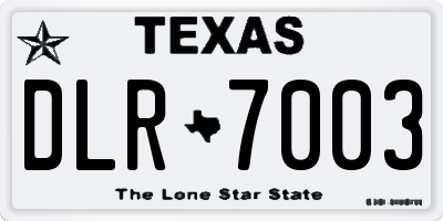 TX license plate DLR7003