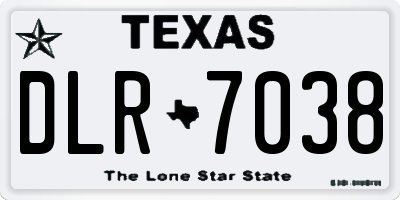 TX license plate DLR7038